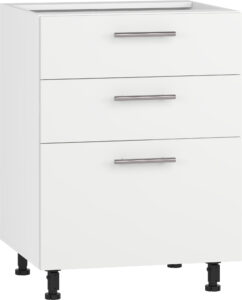 VENTO D3S-60/82 szafka dolna z szufladami, mechanizm Hettich front: biały mat (1p=1szt)
