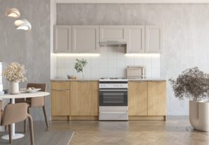 WENDY 240 kuchnia zestaw korpus: dąb cremona, fronty: kaszmir (10p=1kpl)