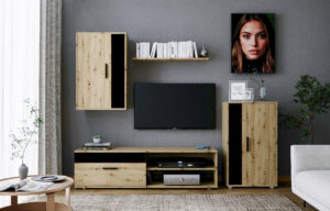 BENSON zestaw, kolor: dąb artisan - czarny (2p=1szt)