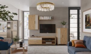 BENSON zestaw, kolor: dąb artisan - kaszmir (2p=1szt)