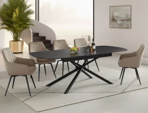 Stół rozkładany VECTOR 180/220x90 - czarny mat