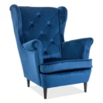 Fotel LADY Velvet - granatowy Bluvel 86