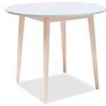 Stół okrągły LARSON 90 cm - biały/dąb bielony