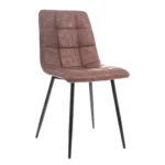 Krzesło pikowane LOOK ekoskóra - brązowy