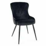 Krzesło tapicerowane welurowe LOTUS Velvet - czarny Bluvel 19