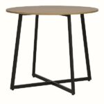 Stół okrągły LUNA 90 cm - dąb/czarny