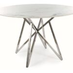 Stół okrągły MURANO 120 cm - biały/chrom