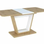 Stół rozkładany NIGEL 120-160x80 - dąb artisan/biały mat