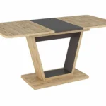 Stół rozkładany NIGEL 120-160x80 - dąb wotan/brąz