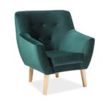 Fotel NORDIC 1 Velvet - zielony Bluvel 78