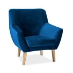 Fotel NORDIC 1 Velvet - granatowy Bluvel 86