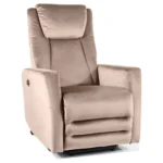 Fotel rozkładany ADONIS Velvet - ciemny beżowy Bluvel 40