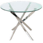 Stół okrągły AGIS 90 cm - transparentny/chrom