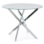 Stół okrągły AGIS 90 - biały marmur/chrom