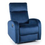 Fotel rozkładany OLIMP Velvet - granatowy Bluvel 86