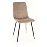 Krzesło tapicerowane welurowe ALAN Velvet - ciemny beżowy Bluvel 40
