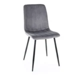 Krzesło tapicerowane welurowe ALAN Velvet - szary Bluvel 14