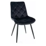 Krzesło tapicerowane welurowe RALPH Velvet - czarny Bluvel 19