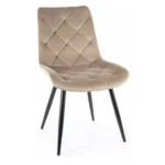 Krzesło tapicerowane welurowe RALPH Velvet - ciemny beżowy Bluvel 40