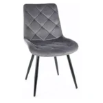 Krzesło tapicerowane welurowe RALPH Velvet - szary Bluvel 14