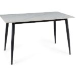 Stół RION 130x70 - biały marmur/czarny