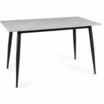 Stół RION 160x90 - biały marmur/czarny