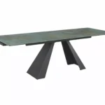 Stół rozkładany SALVADORE Ceramic 160/240x90 - turkusowy/czarny mat