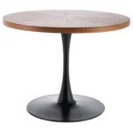 Stół okrągły AMADEO 100 cm - orzech/czarny mat