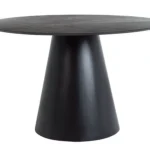 Stół okrągły ANGEL 120 cm - szary/czarny mat