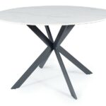 Stół okrągły TALIA 120 cm - biały/czarny