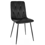 Krzesło tapicerowane welurowe TOM Velvet - czarny Bluvel 19