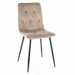 Krzesło tapicerowane welurowe TOM Velvet - ciemny beżowy Bluvel 40