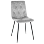 Krzesło tapicerowane welurowe TOM Velvet - jasny szary Bluvel 03