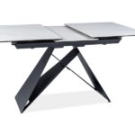 Stół rozkładany WESTIN SC 120/160x80 - biały/czarny mat