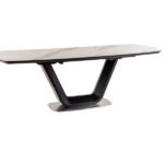 Stół rozkładany ARMANI CERAMIC 160x90 - biały/czarny