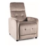 Fotel rozkładany OTUS Velvet - ciemny beżowy Bluvel 40