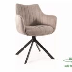 Krzesło obrotowe tapicerowane AZALIA Brego - czarny/jasnobeżowy Brego 31