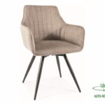 Krzesło obrotowe tapicerowane BALLO Brego - czarny/beżowy Brego 34