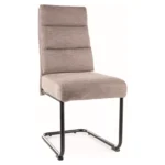 Krzesło tapicerowane na płozie BERRY Brego - czarny/beżowy Brego 34