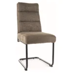 Krzesło tapicerowane na płozie BERRY Brego - czarny/oliwkowy Brego 77