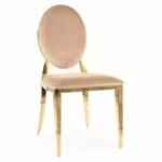 Krzesło tapicerowane welurowe KING Velvet - złoty/beżowy Bluvel 28