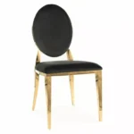 Krzesło tapicerowane welurowe KING Velvet - złoty/czarny Bluvel 19