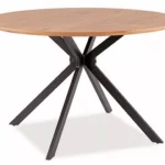 Stół okrągły ASTER 120 cm - dąb/czarny