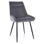 Krzesło tapicerowane welurowe AGAT Velvet - szary Bluvel 14