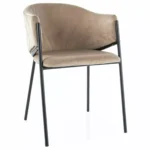 Krzesło tapicerowane welurowe BONO Velvet - beżowy Bluvel 28/czarny