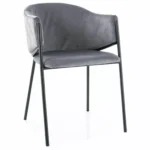 Krzesło tapicerowane welurowe BONO Velvet - szary Bluvel 14/czarny