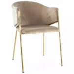 Krzesło tapicerowane welurowe BONO Velvet - beżowy Bluvel 28/złoty