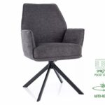 Krzesło obrotowe tapicerowane HUGO Brego - ciemny szary