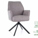 Krzesło obrotowe tapicerowane HUGO Brego - szary