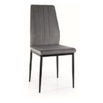 Krzesło tapicerowane welurowe ATOM Velvet - szary Bluvel 14
